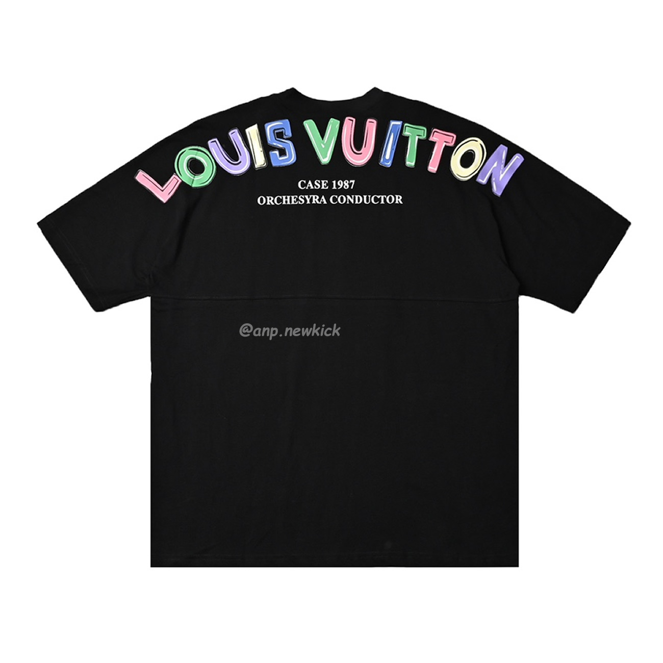 Louisviutton 2024ss Colorful Letter Logo On Back Printed Short Sleeved T Shirt (3) - newkick.org